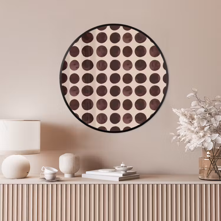 Ronde fotolijst - Stippen - Patroon - Bruin — 4