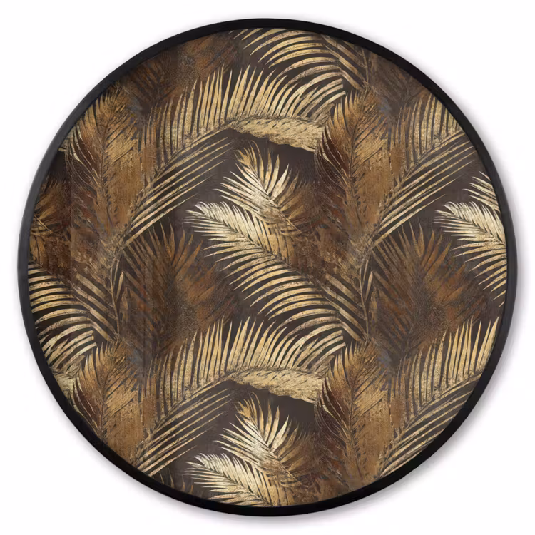 Ronde fotolijst - Tropisch - Bladeren - Goud — 1