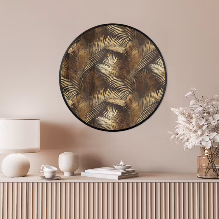 Ronde fotolijst - Tropisch - Bladeren - Goud — 4