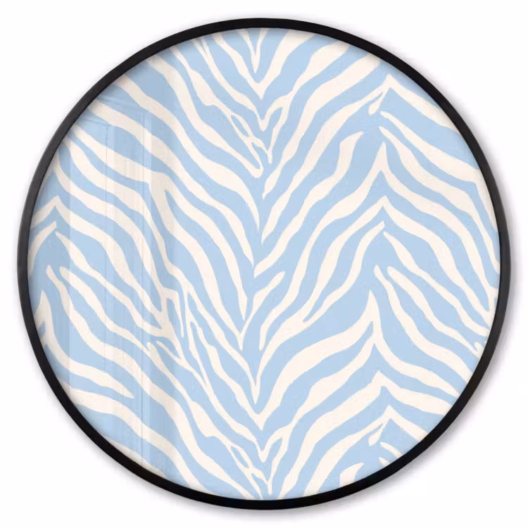 Ronde fotolijst - Zebra - Motief - Blauw - Wit — 1