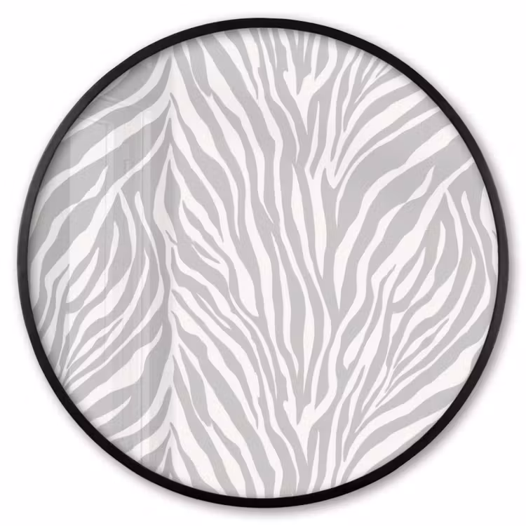 Ronde fotolijst - Zebra - Motief - Grijs — 1