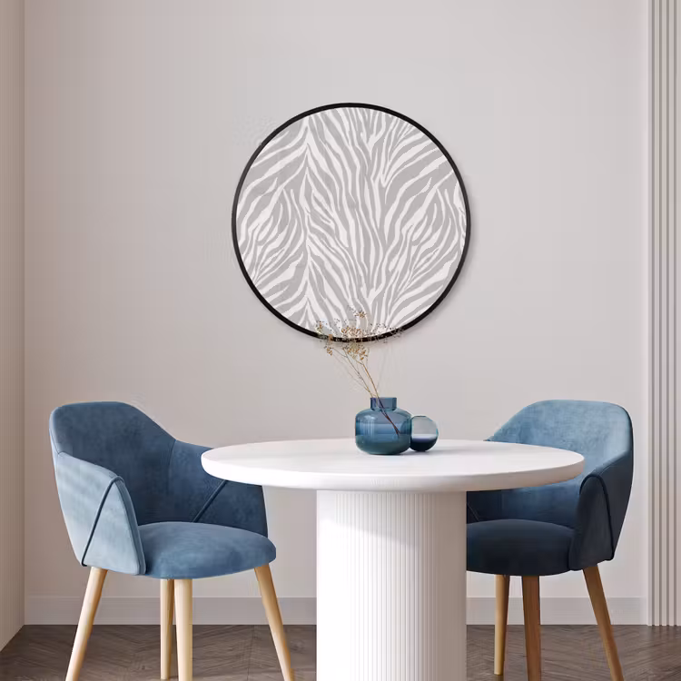 Ronde fotolijst - Zebra - Motief - Grijs — 3