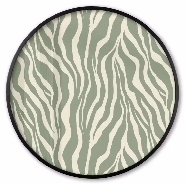 Ronde fotolijst - Zebra - Motief - Groen — 1