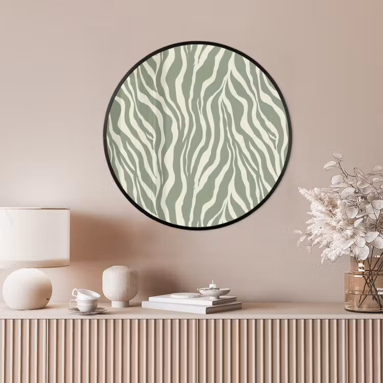 Ronde fotolijst - Zebra - Motief - Groen — 4