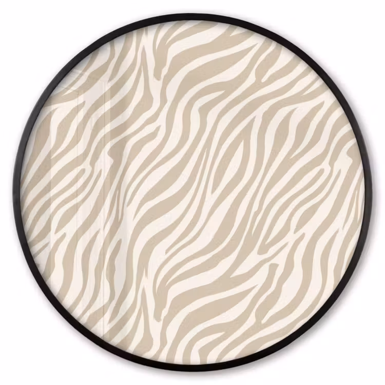 Ronde fotolijst - Zebra - Patroon - Beige — 1