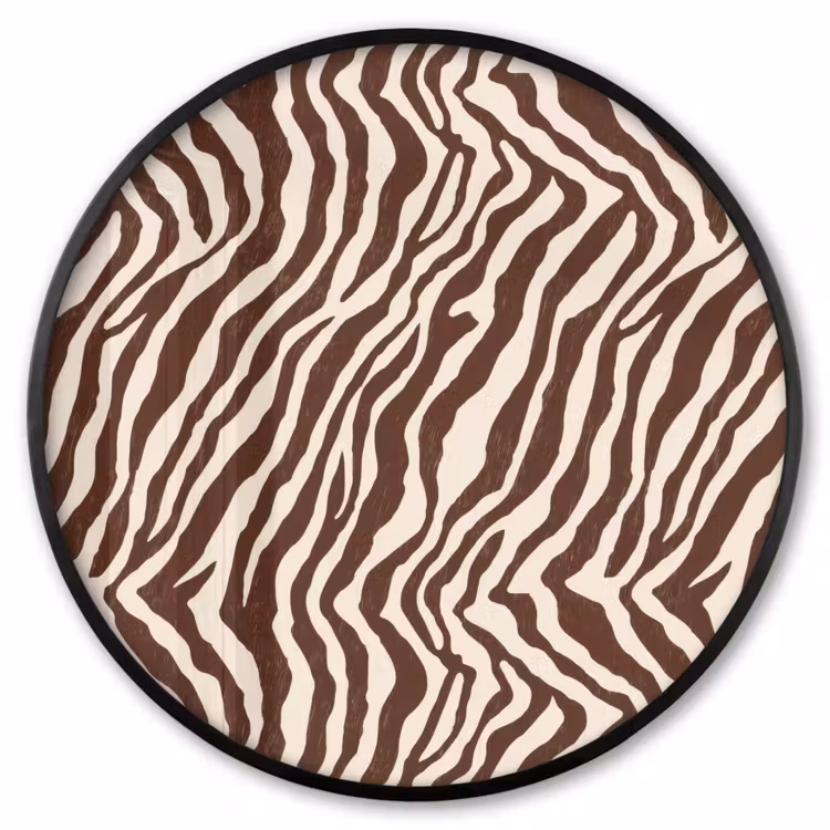 Ronde fotolijst - Zebra - Patroon - Zwart - Wit — 1