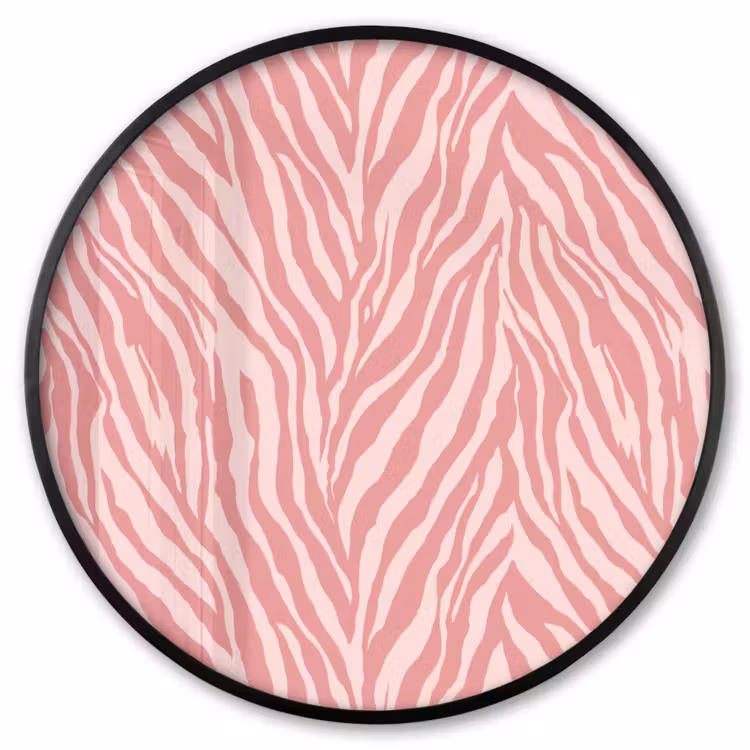 Ronde fotolijst - Zebra - Print - Roze — 1