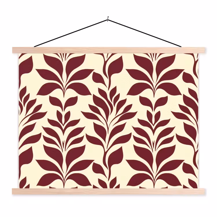 Schoolplaat - Abstract - Bladeren - Burgundy — 1