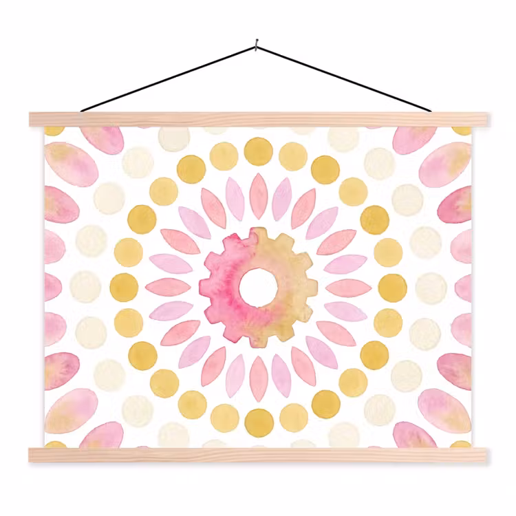 Schoolplaat - Abstract - Mandala - Kunst - Modern - Roze — 1