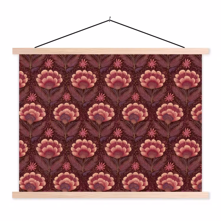 Schoolplaat - Bloemen - Waaier - Paars — 1
