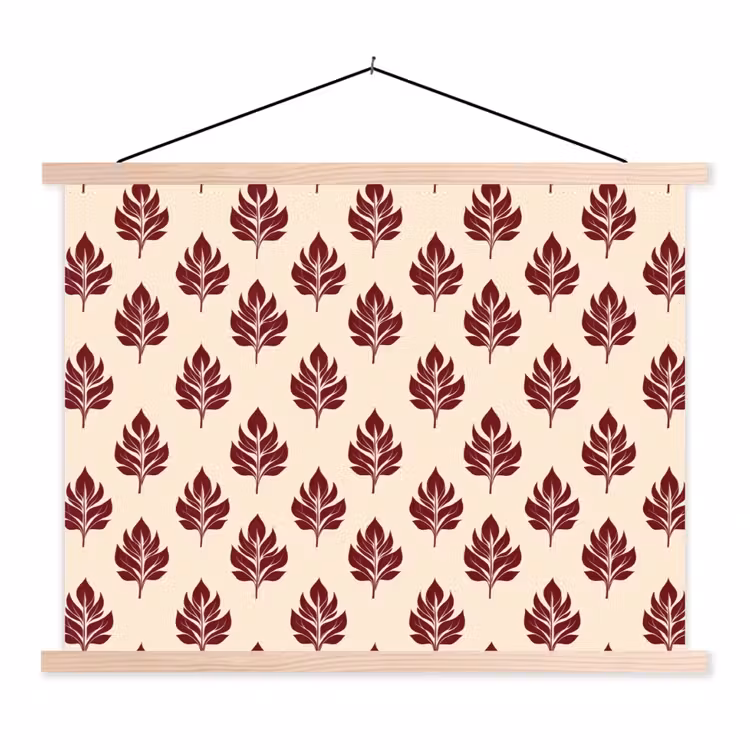 Schoolplaat - Botanisch - Patroon - Bordeaux — 1