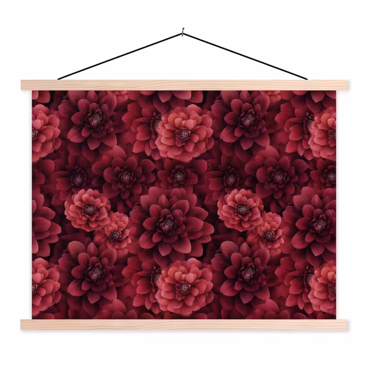 Schoolplaat - Dahlias - Bloemen - Rood — 1