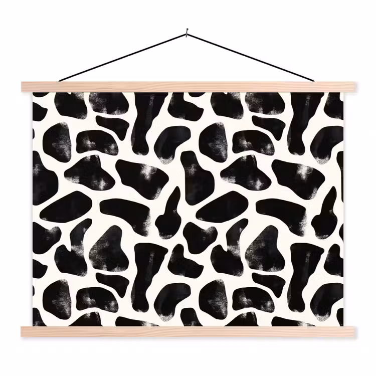Schoolplaat - Dierenpatroon - Vlekken - Zwart - Wit — 1
