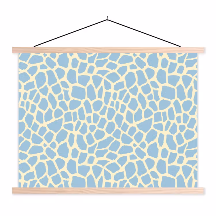 Schoolplaat - Giraf - Modern - Blauw — 1