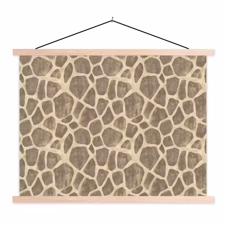 Schoolplaat - Giraf - Patroon - Beige - Bruin — 1
