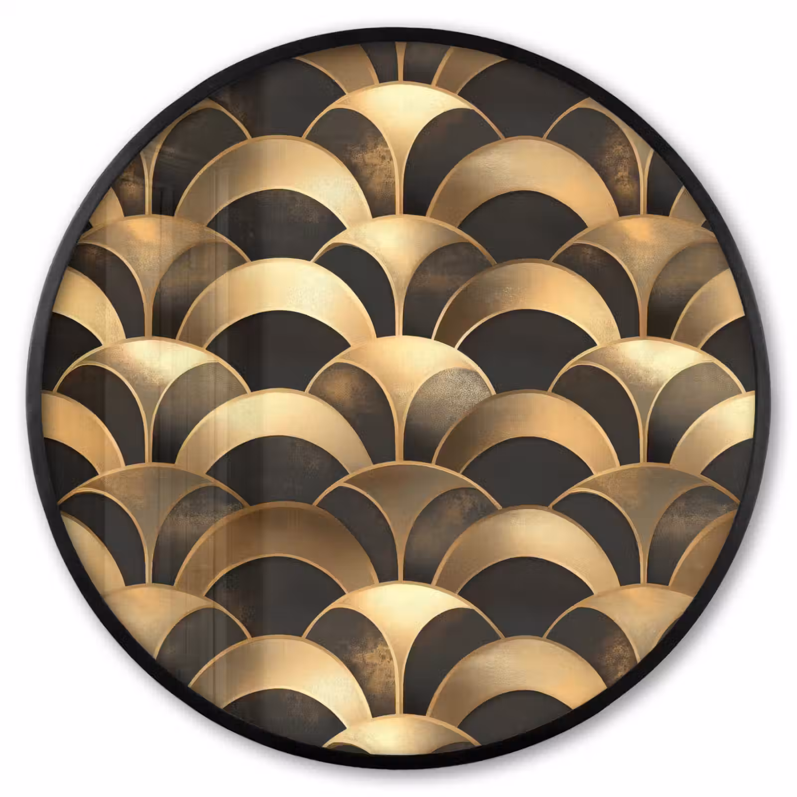 Ronde fotolijst - Schubben - Structuur - Goud — 1