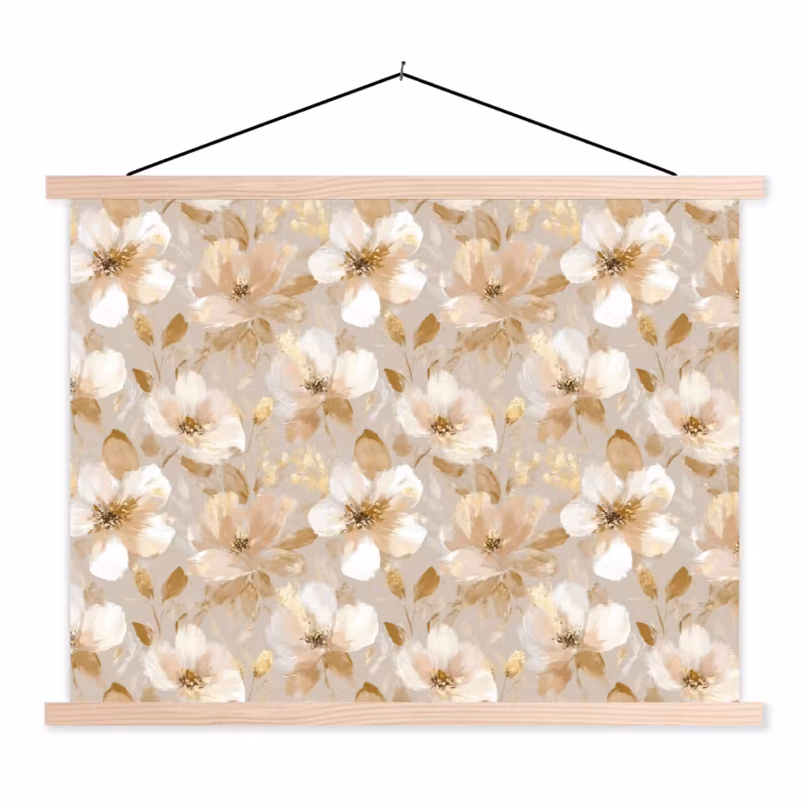 Schoolplaat - Bloemen - artistiek - Goud — 1
