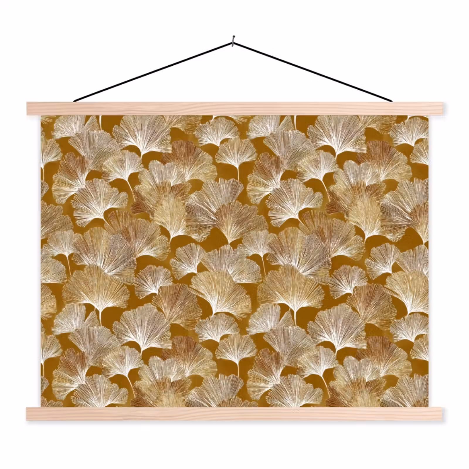 Schoolplaat - Ginkgo - Bladeren - Goud — 1