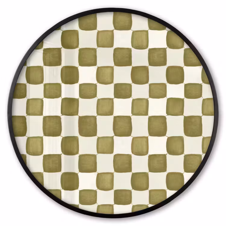 Ronde fotolijst - Schaak - Patroon - Groen — 1