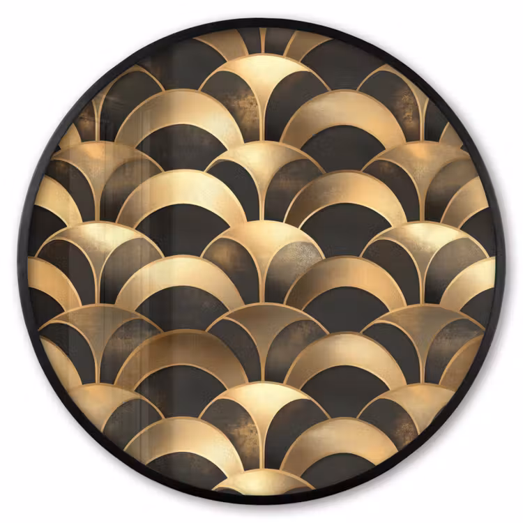 Ronde fotolijst - Schubben - Structuur - Goud — 1