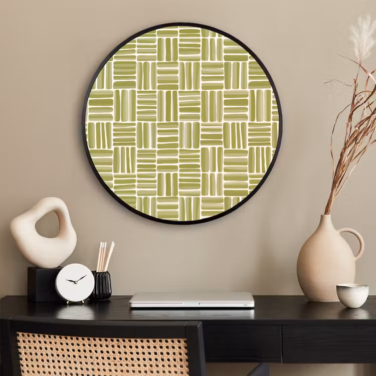 Ronde fotolijst - Vlecht - Patroon - Groen — 2