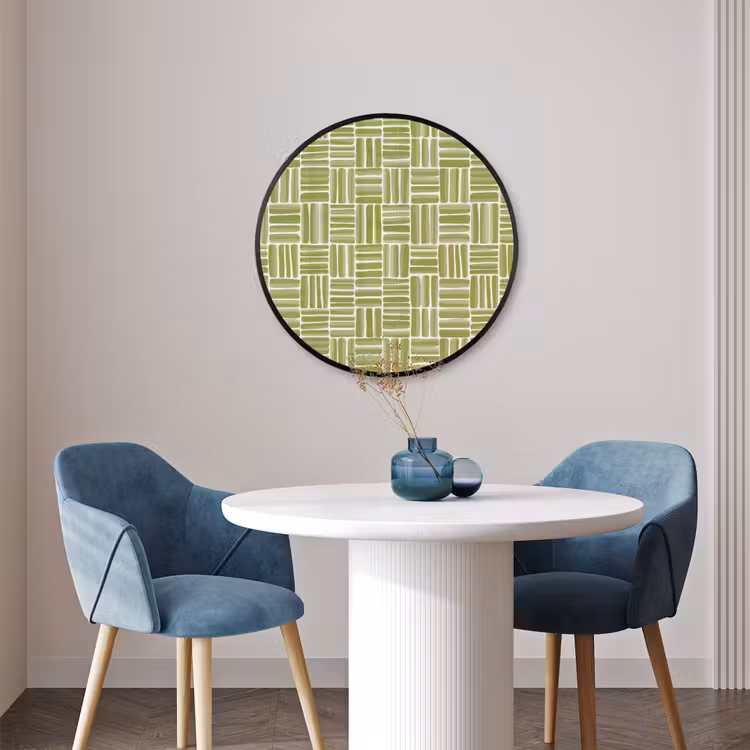 Ronde fotolijst - Vlecht - Patroon - Groen — 3