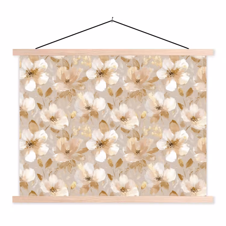 Schoolplaat - Bloemen - artistiek - Goud — 1