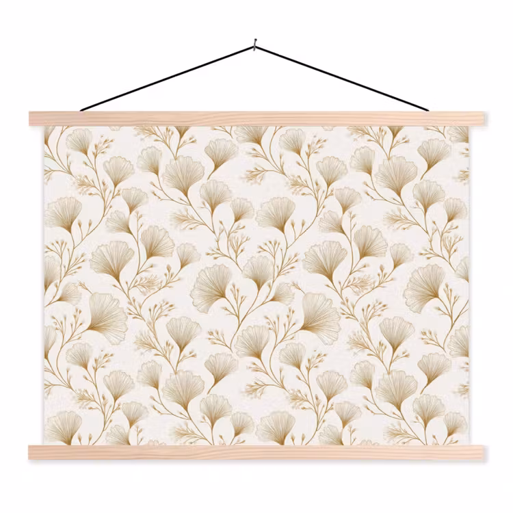 Schoolplaat - Ginkgo - Takken - Goud — 1