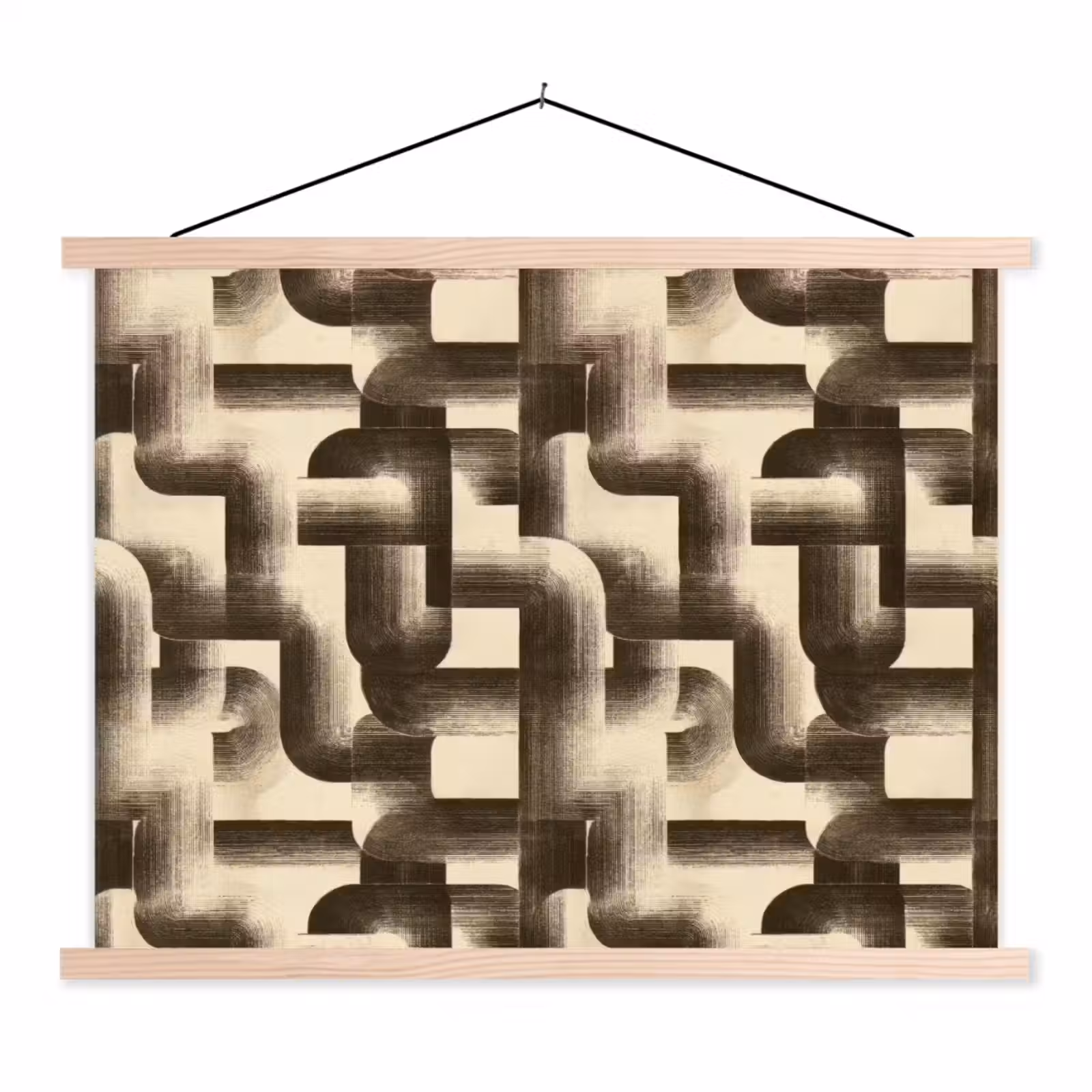 Schoolplaat - Abstract - Retro - Zwart — 1