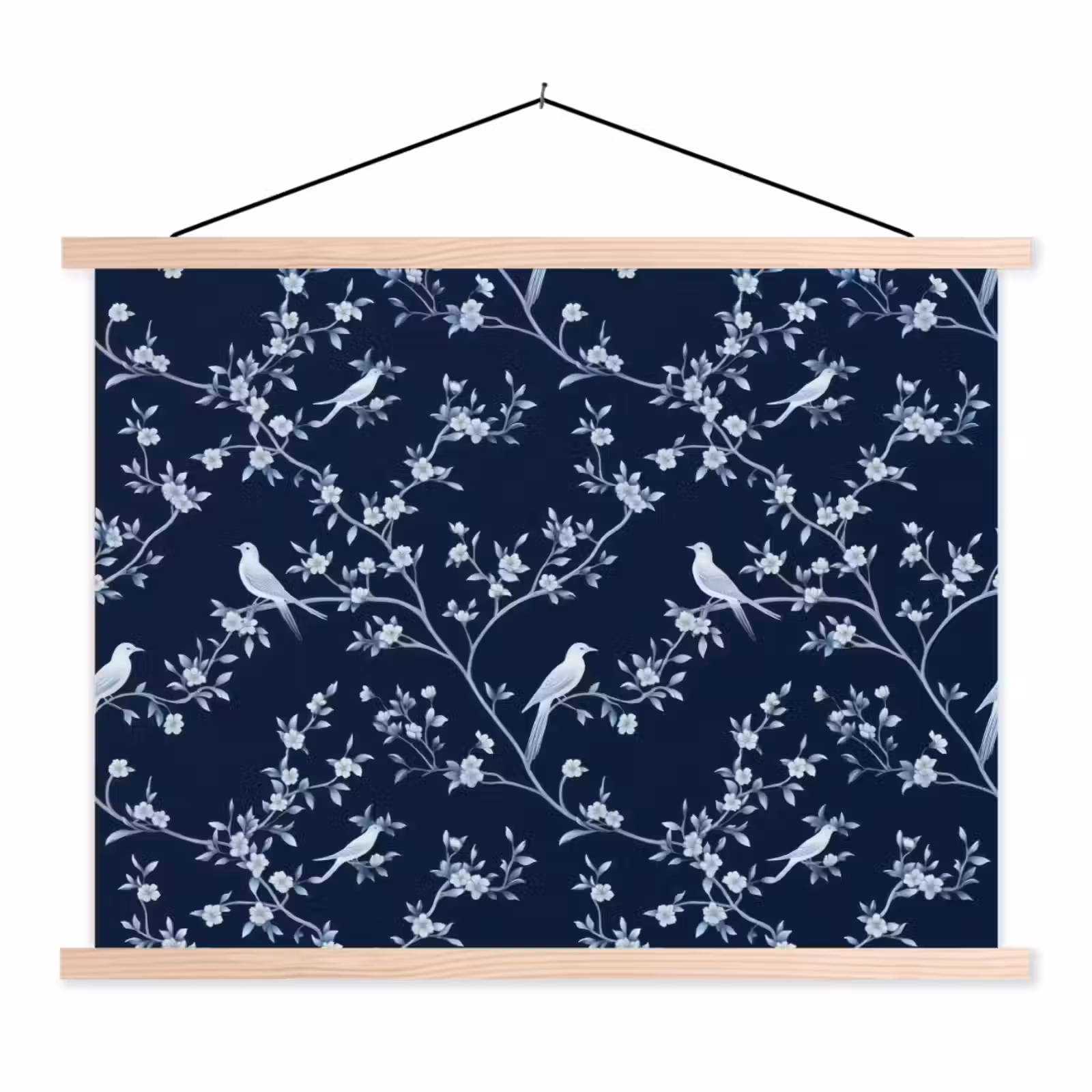 Schoolplaat - Grafisch - Bloesemtak - Blauw — 1
