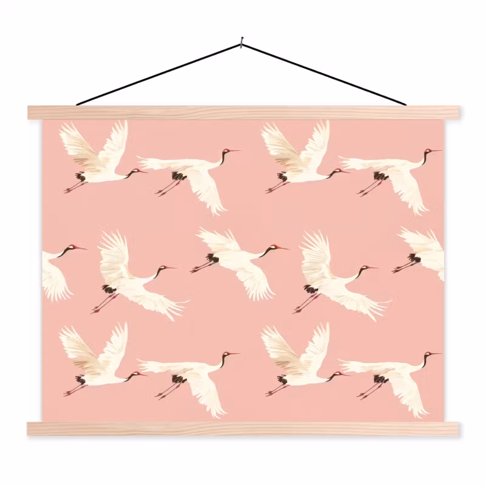 Schoolplaat - Modern - Kraanvogels - Roze — 1