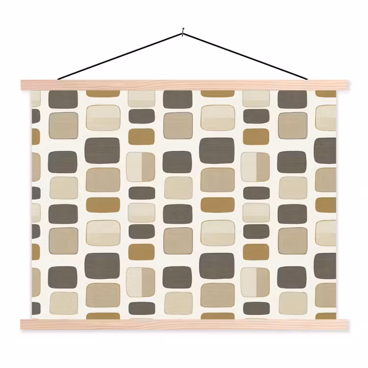 Schoolplaat - Blokken - Vintage - Grijs — 1