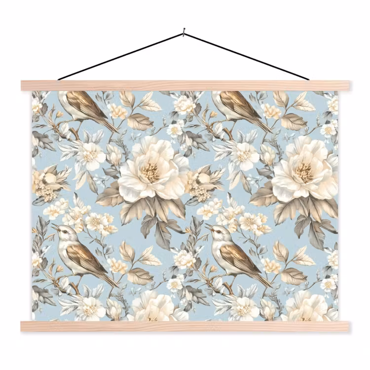 Schoolplaat - Botanisch - Zangvogel - Blauw — 1