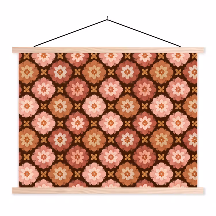 Schoolplaat - Geometrisch - Bloemen - Kleurrijk — 1
