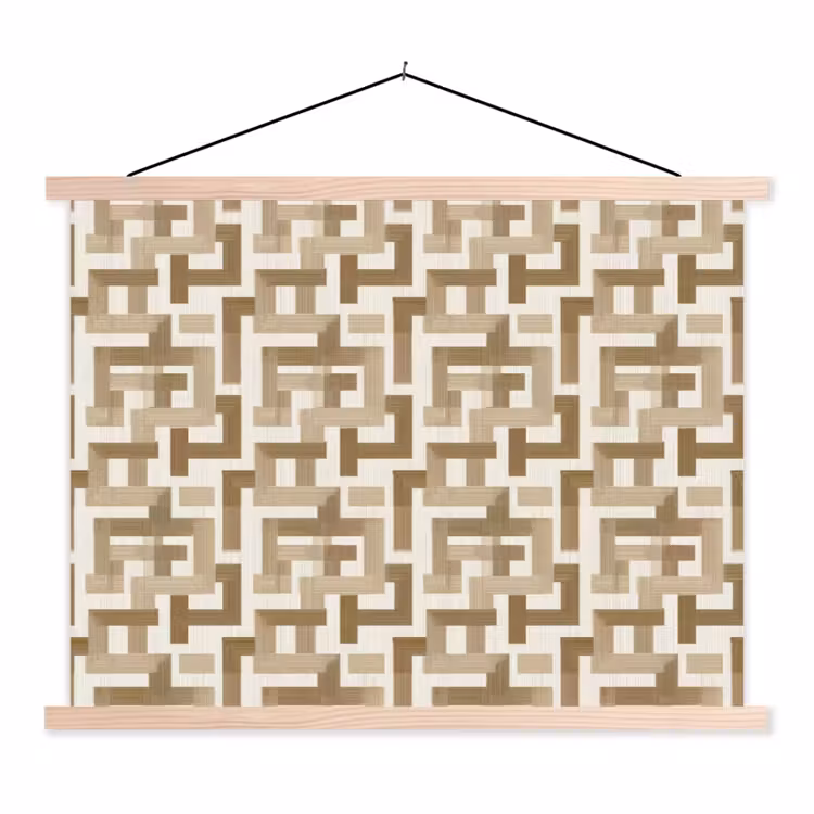 Schoolplaat - Geometrisch - Retro - Bruin — 1