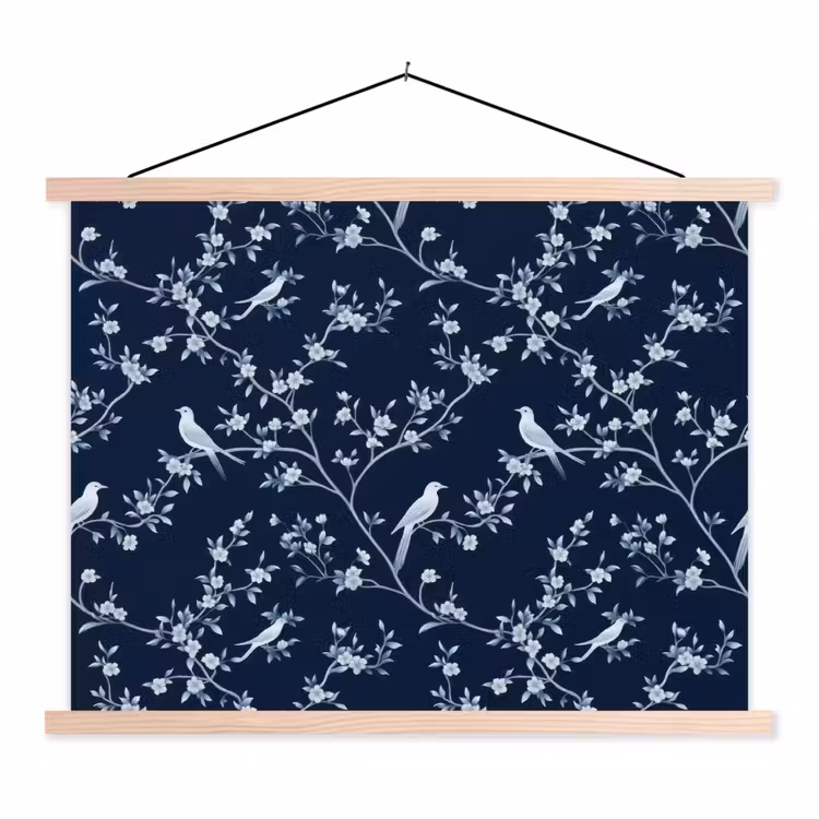 Schoolplaat - Grafisch - Bloesemtak - Blauw — 1