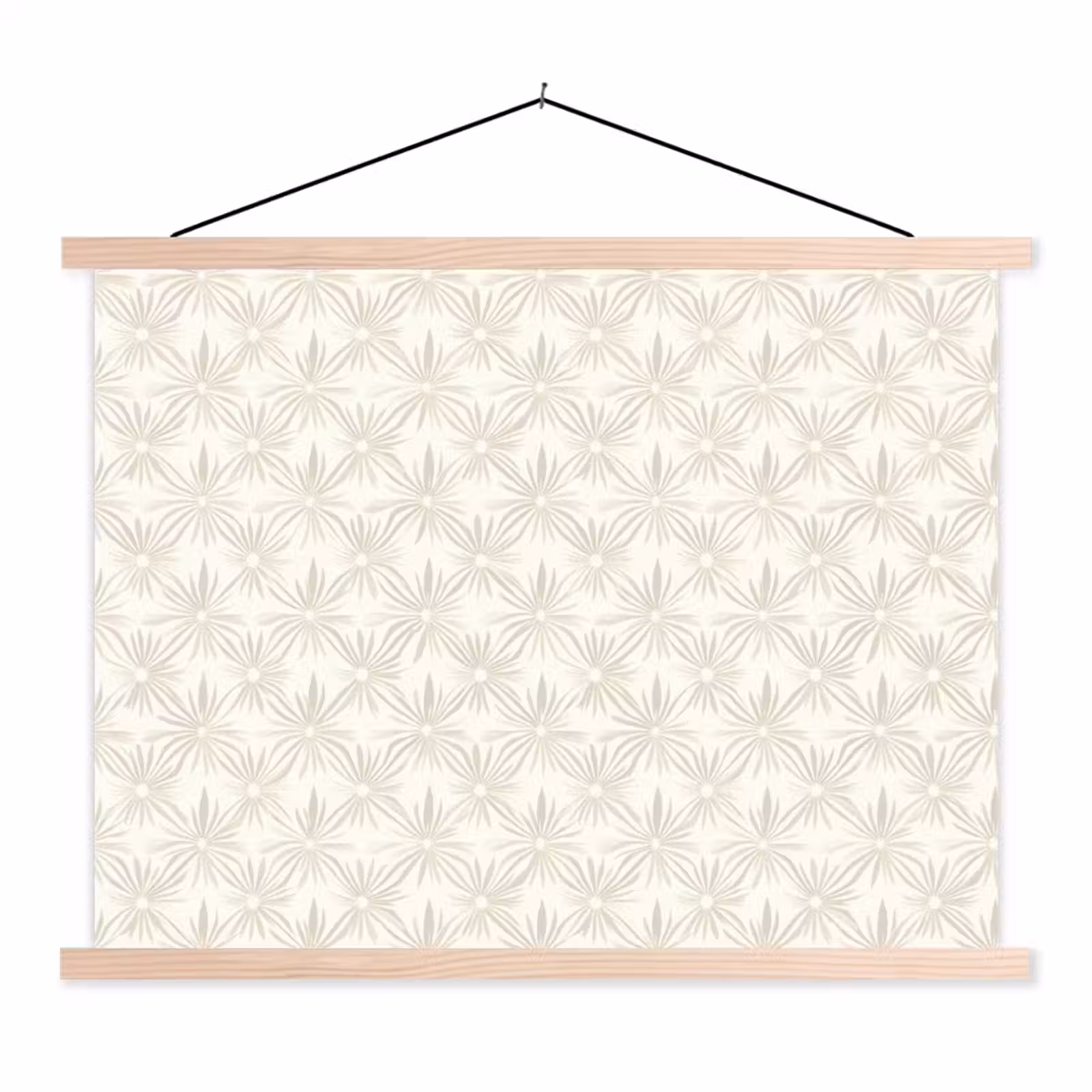 Schoolplaat - Patroon - Bloemen - Beige — 1