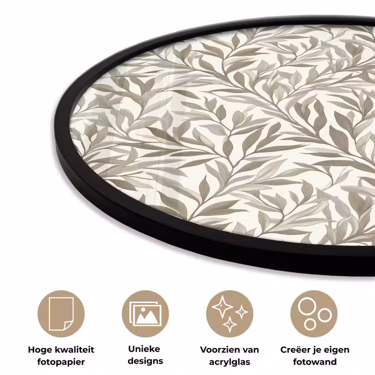 Ronde fotolijst - Takken - Botanisch - Taupe — 5