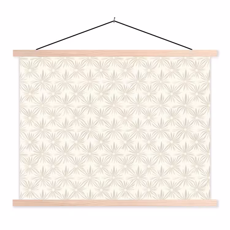 Schoolplaat - Patroon - Bloemen - Beige — 1