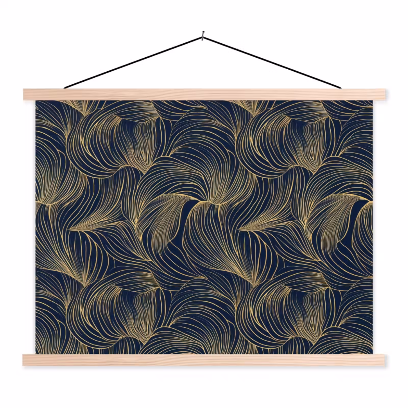 Schoolplaat - Abstract - Lijnen - Blauw - Goud — 1