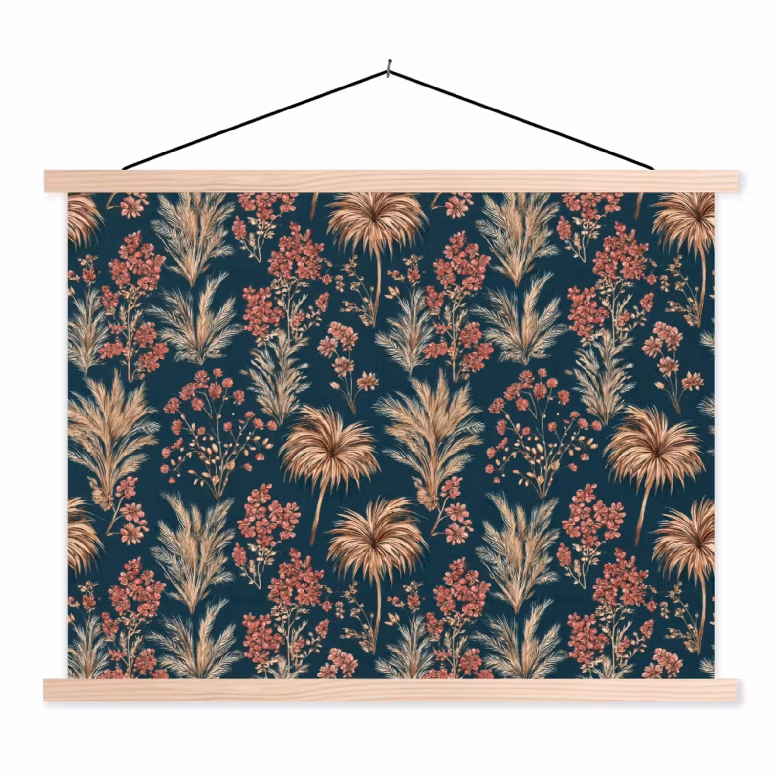 Schoolplaat - Botanisch - Patroon - Blauw — 1