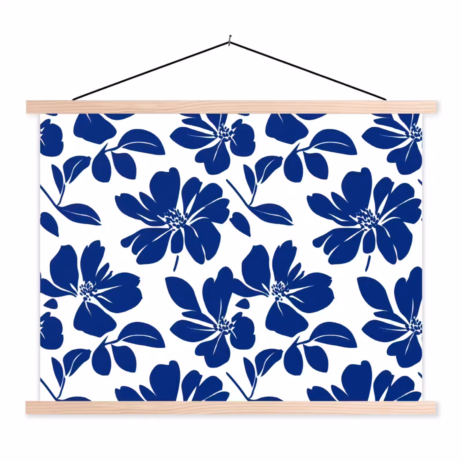 Schoolplaat - Floraal - Modern - Blauw — 1