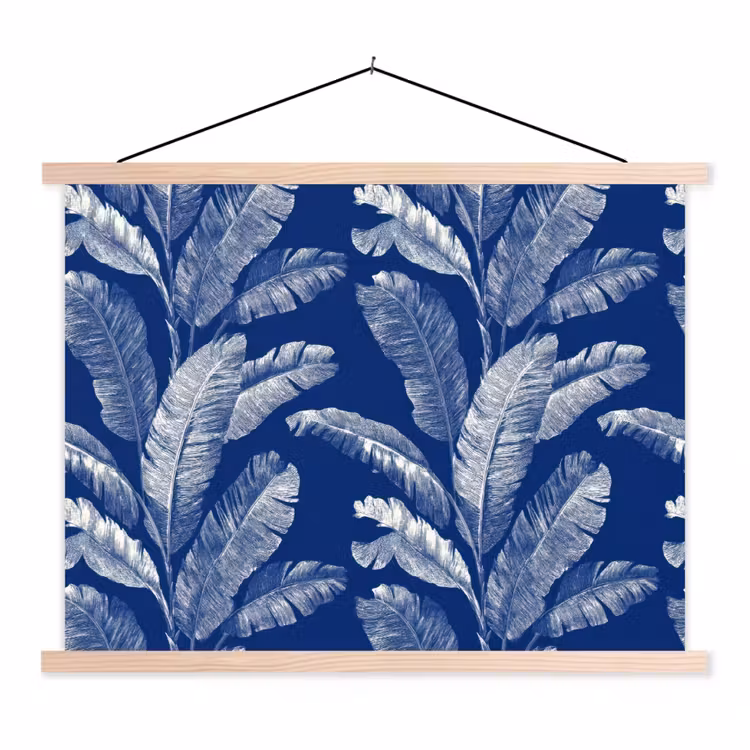 Schoolplaat - Blad - Palm - Blauw — 1