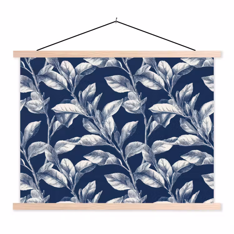 Schoolplaat - Botanisch - Patroon - Blauw — 1