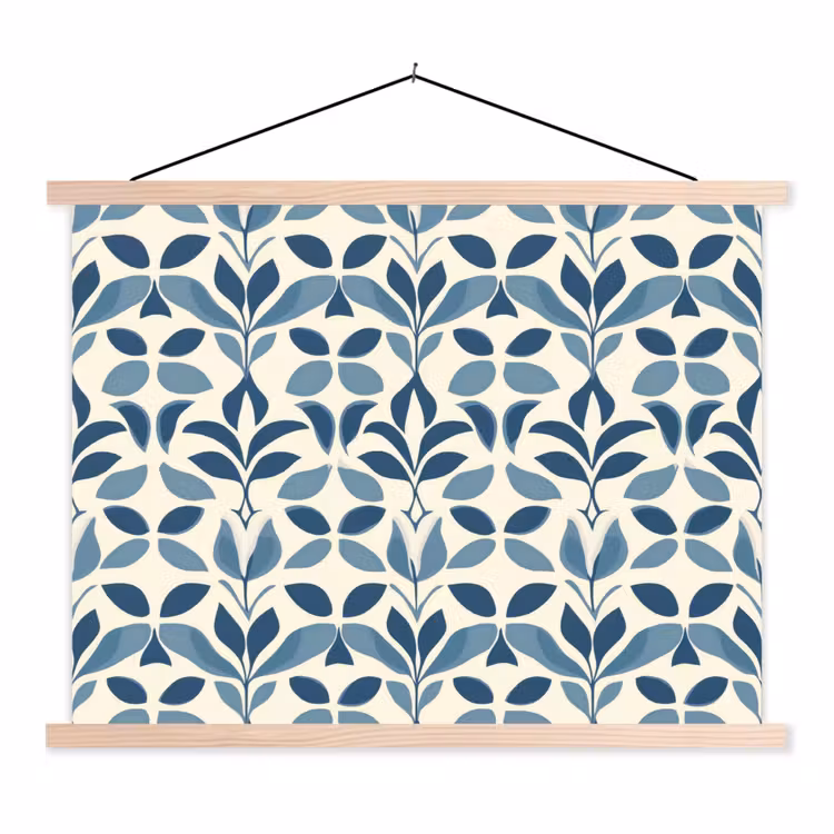 Schoolplaat - Flora - Modern - Blauw — 1
