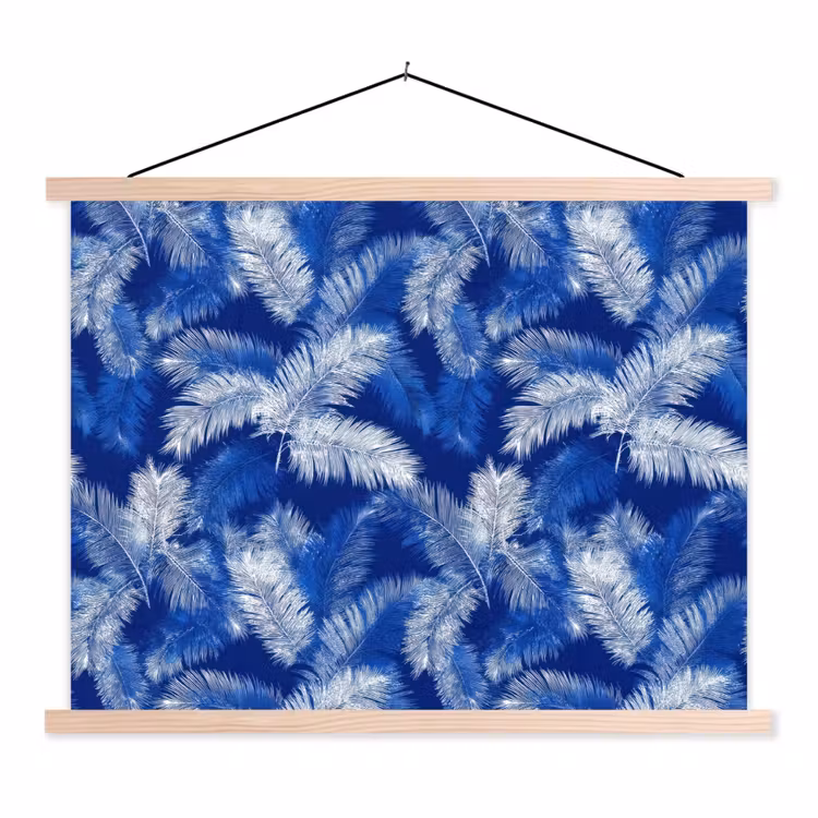 Schoolplaat - Palmblad - Patroon - Blauw — 1