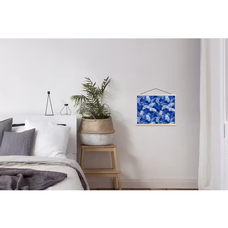 Schoolplaat - Palmblad - Patroon - Blauw — 2