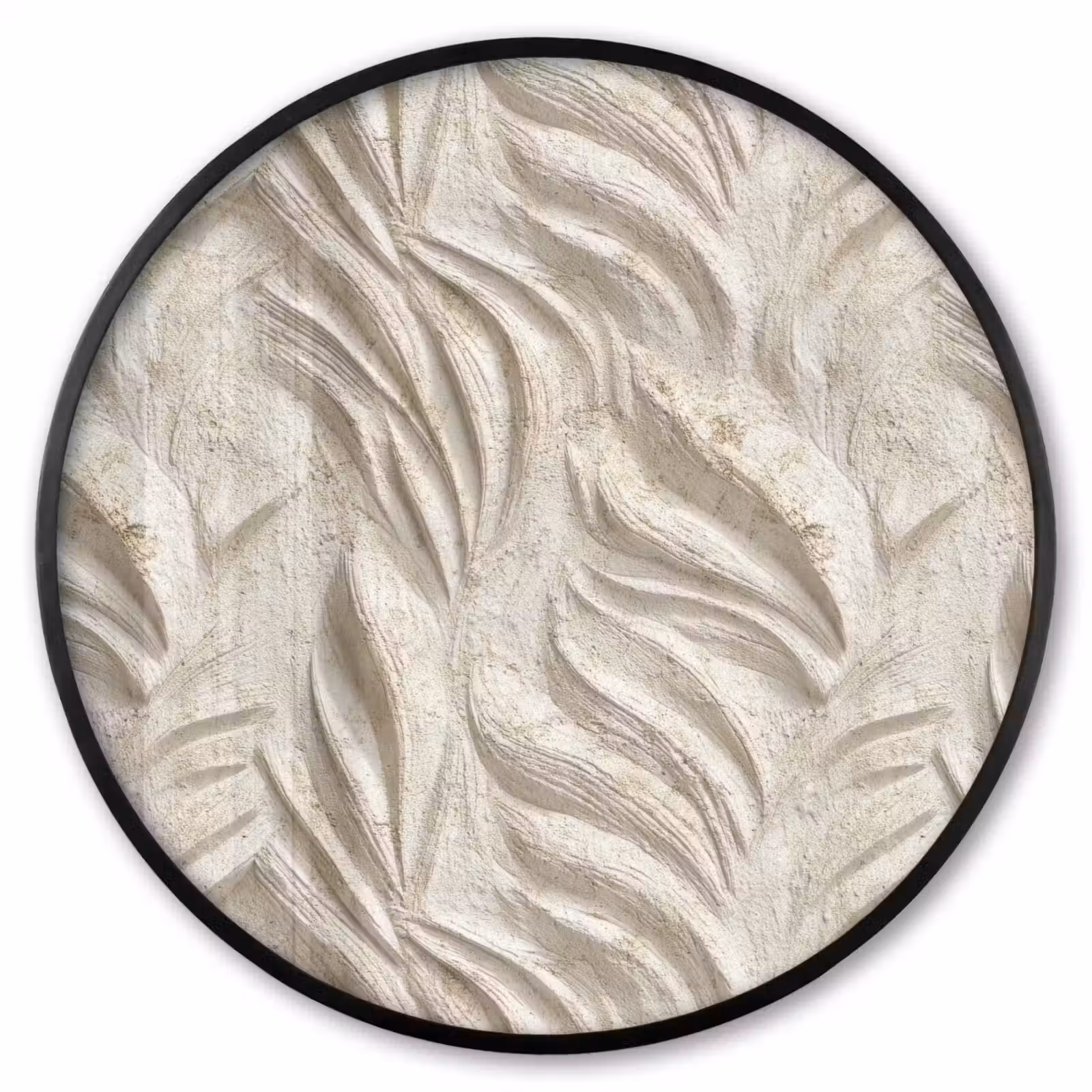 Ronde fotolijst - Textuur - Reliëf - Beige — 1