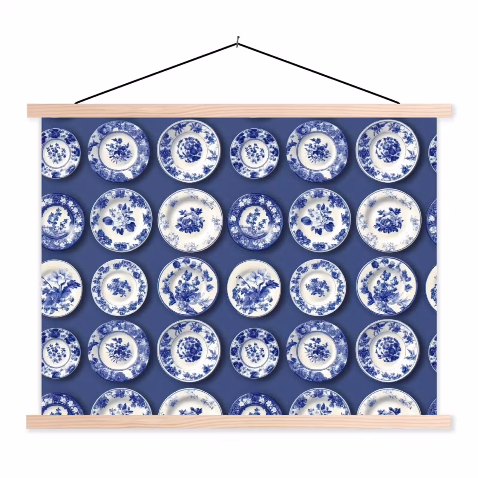 Schoolplaat - Borden - Floraal - Blauw — 1