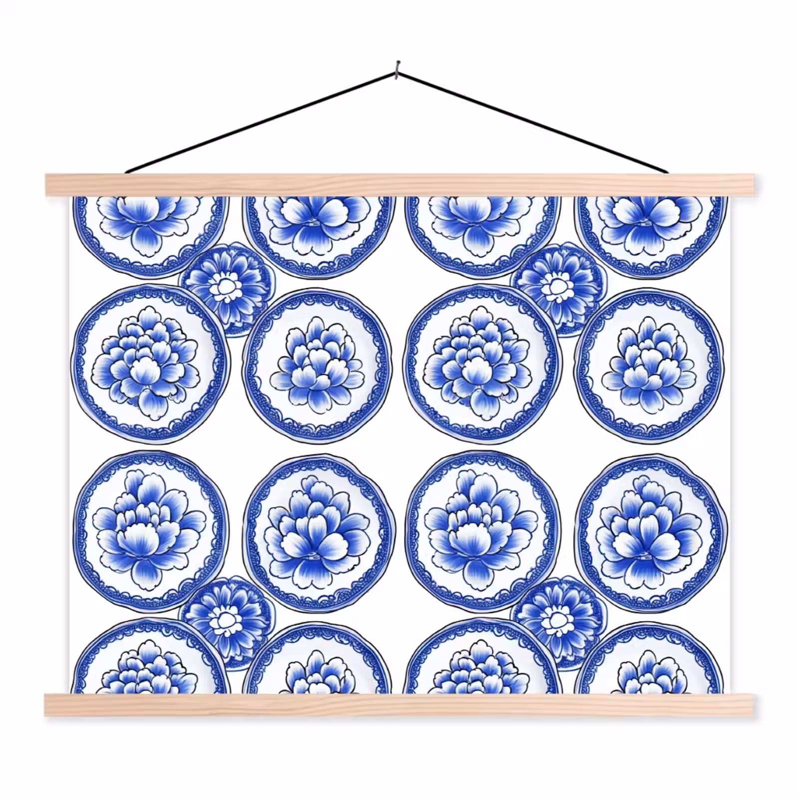 Schoolplaat - Cirkels - Bloemen - Blauw — 1